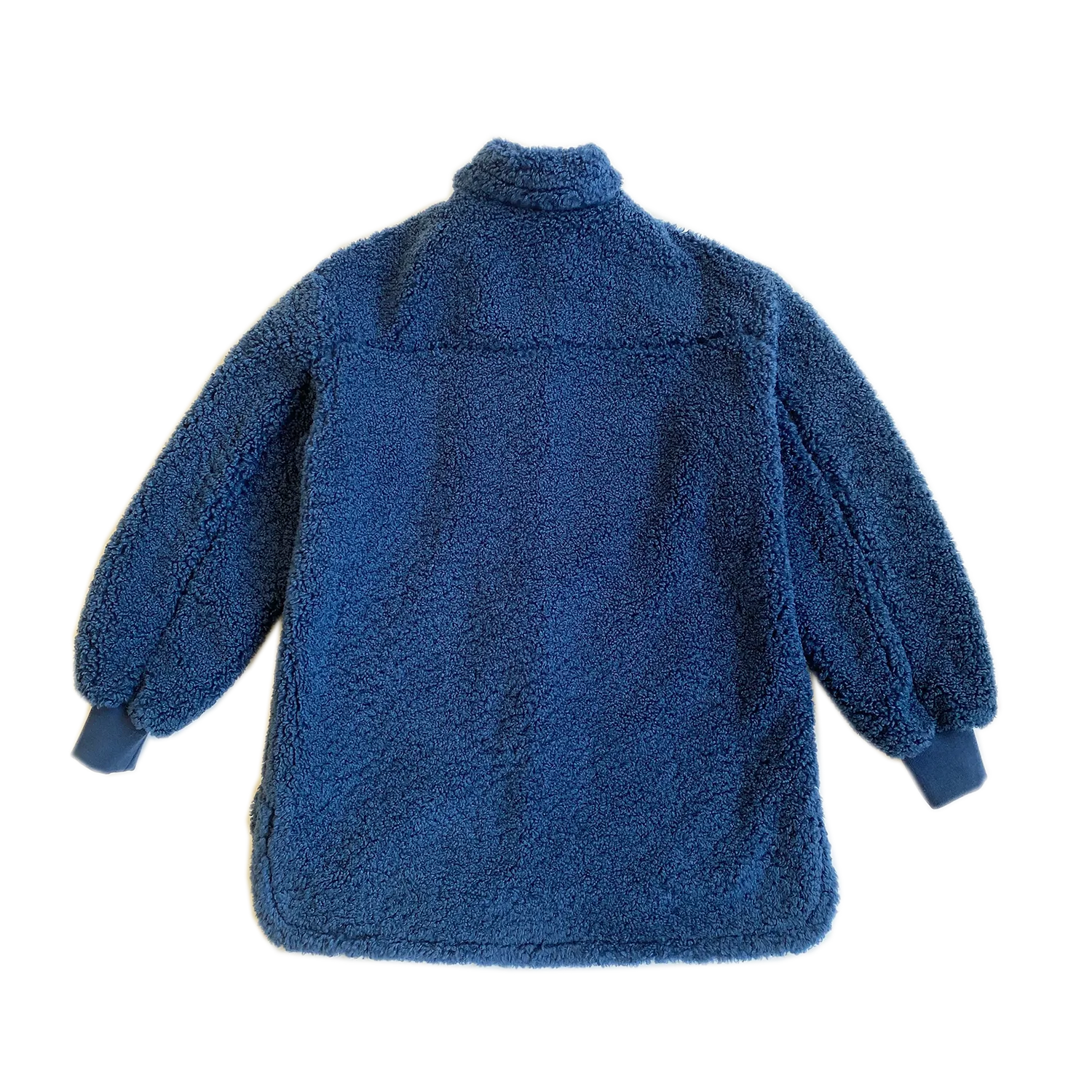 100% Recycled Shearling Shacket - French Blue