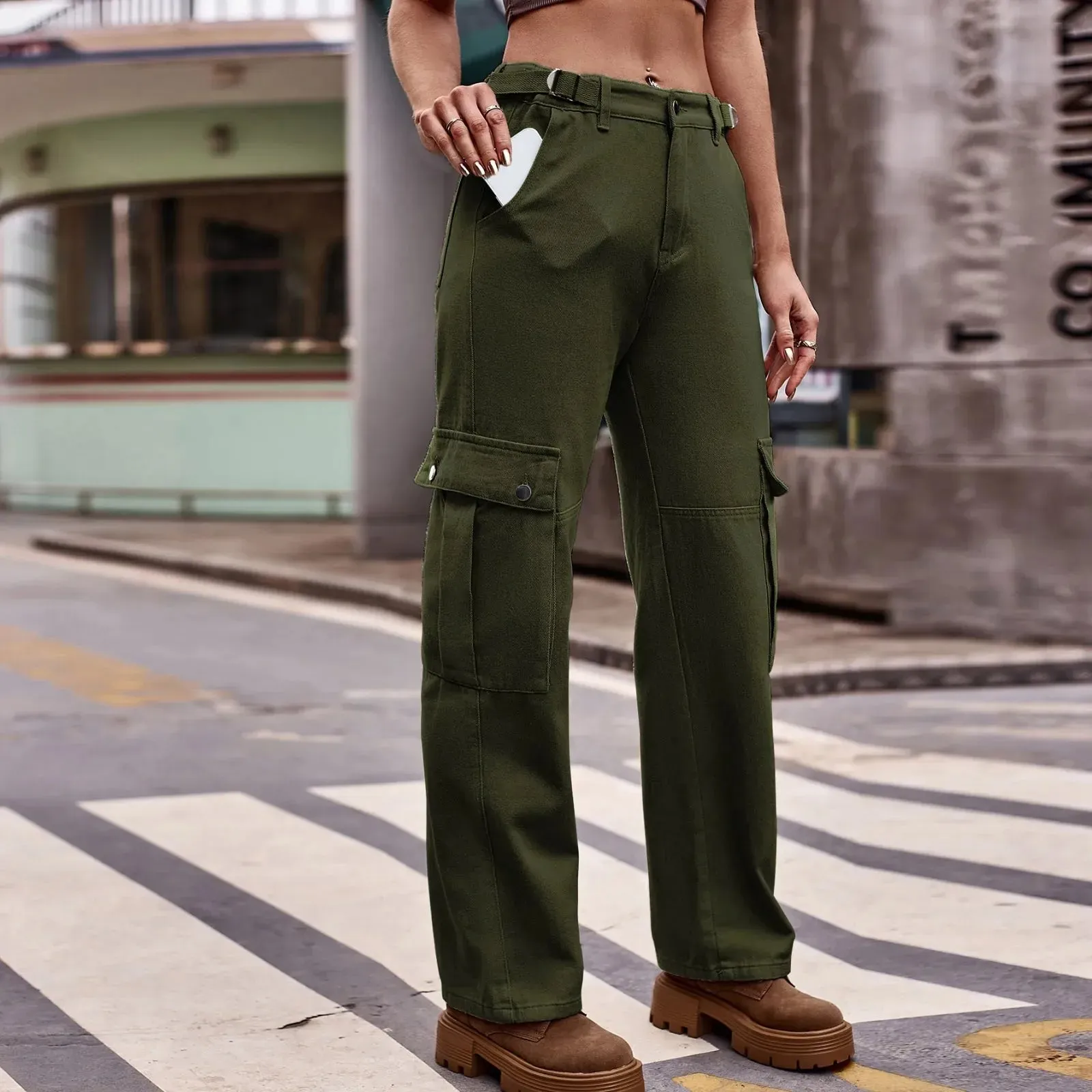 Casual Cargo Wide Leg Denim Streetwear Jeans