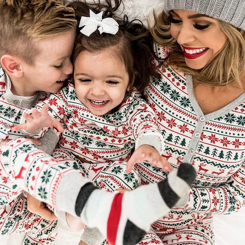 Christmas Pajamas Matching Family Pyjamas Adult Kid Set Outfits Pajamas Romper Costumes