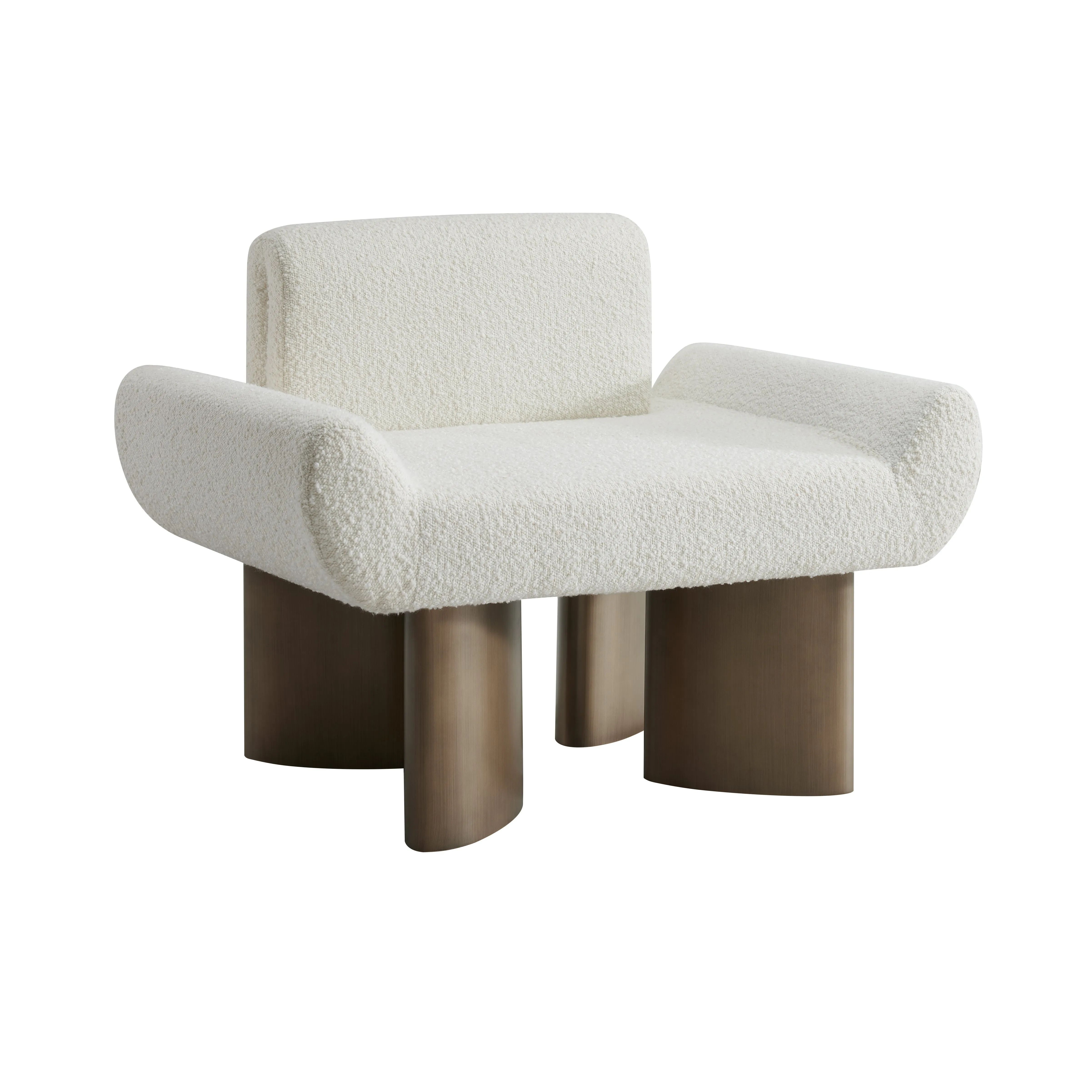 Coco White and Gold Accent Chair