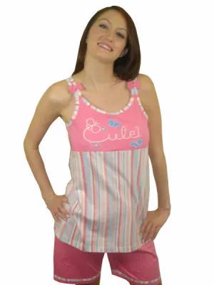 Cute 100% Pure Egyptian Cotton Pajama In Fuchsia