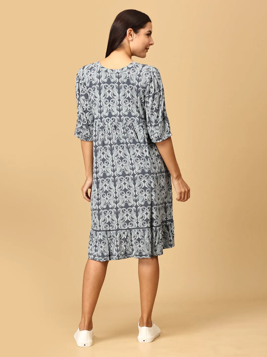 Darling Escape Maternity and Nursing Tier Dress