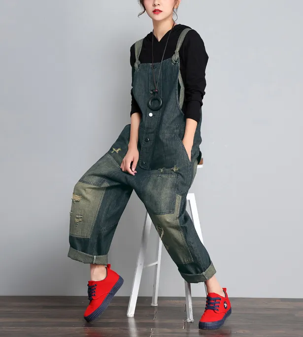 Denim Casual Spring Denim Overall Women Jumpsuits QY12