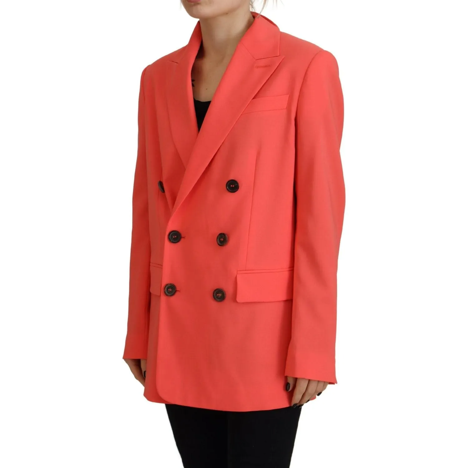 Dsquared² Pink Double Breasted Coat Blazer Jacket