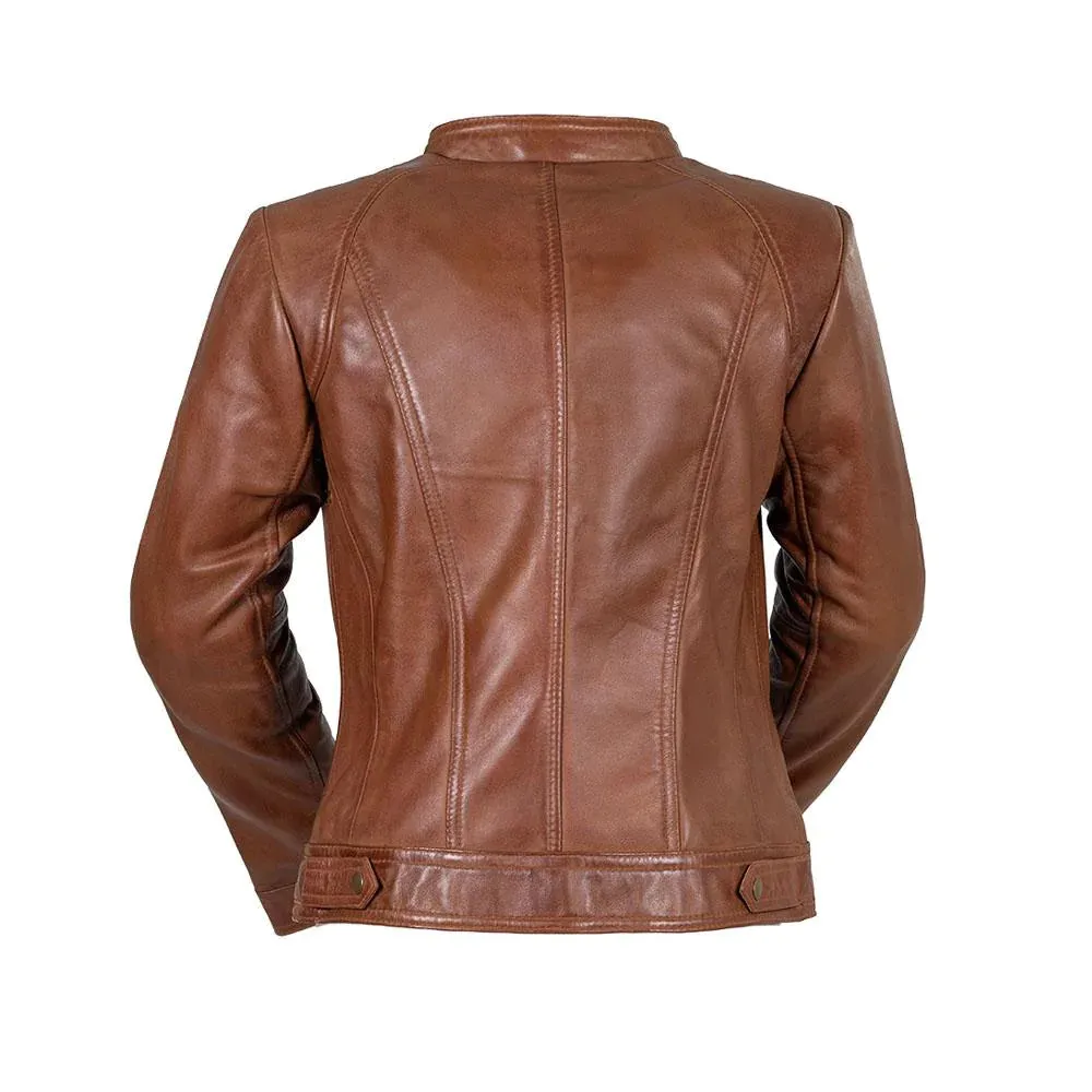 Favorite Womens Fashion Leather Jacket Whiskey