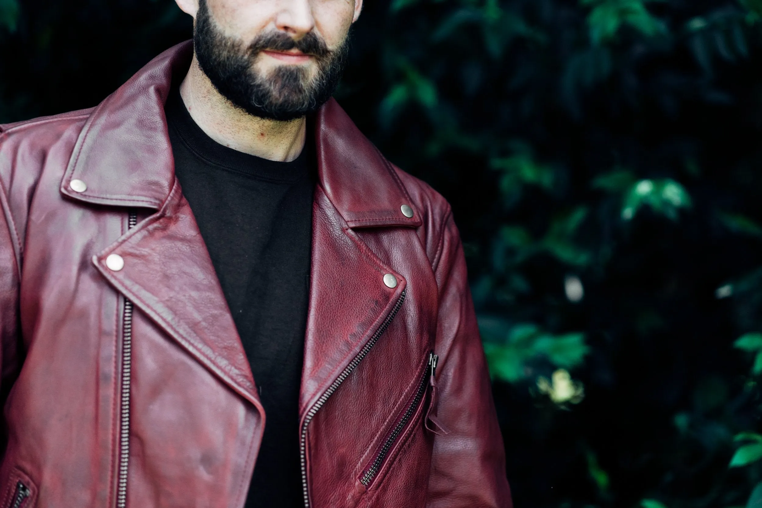 Fillmore Men's Motorcycle Leather Jacket - Oxblood