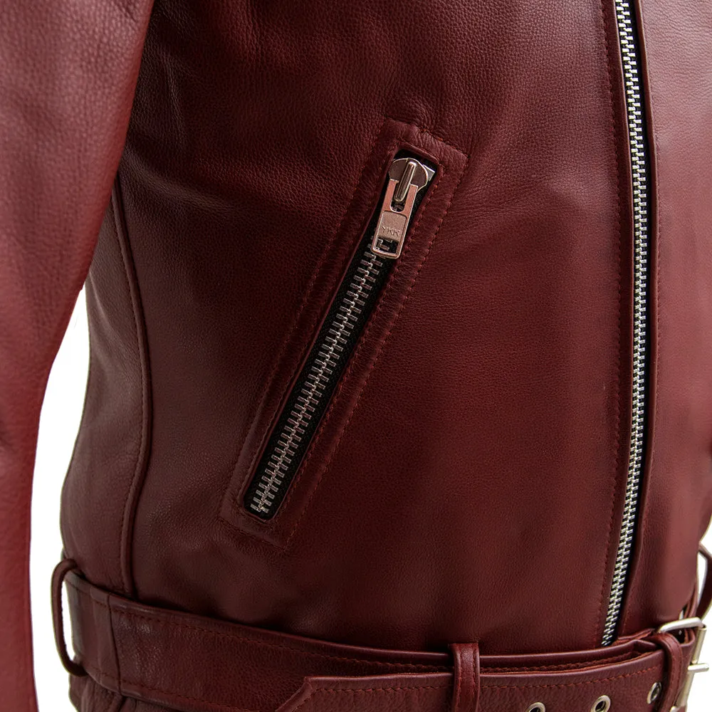 Fillmore Men's Motorcycle Leather Jacket - Oxblood