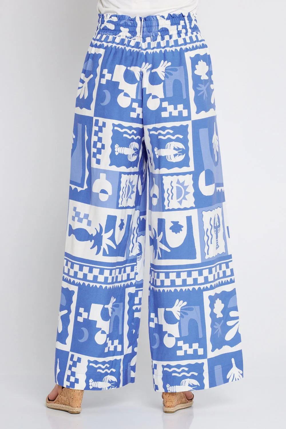 Holiday Sun Pants - Cerulean Blue Print