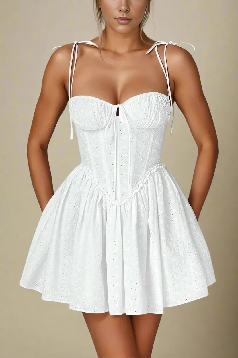 Indiana Bodycon Mini Dress - Pearl White