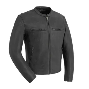 Indy Men's Motorcycle Leather Jacket - Black