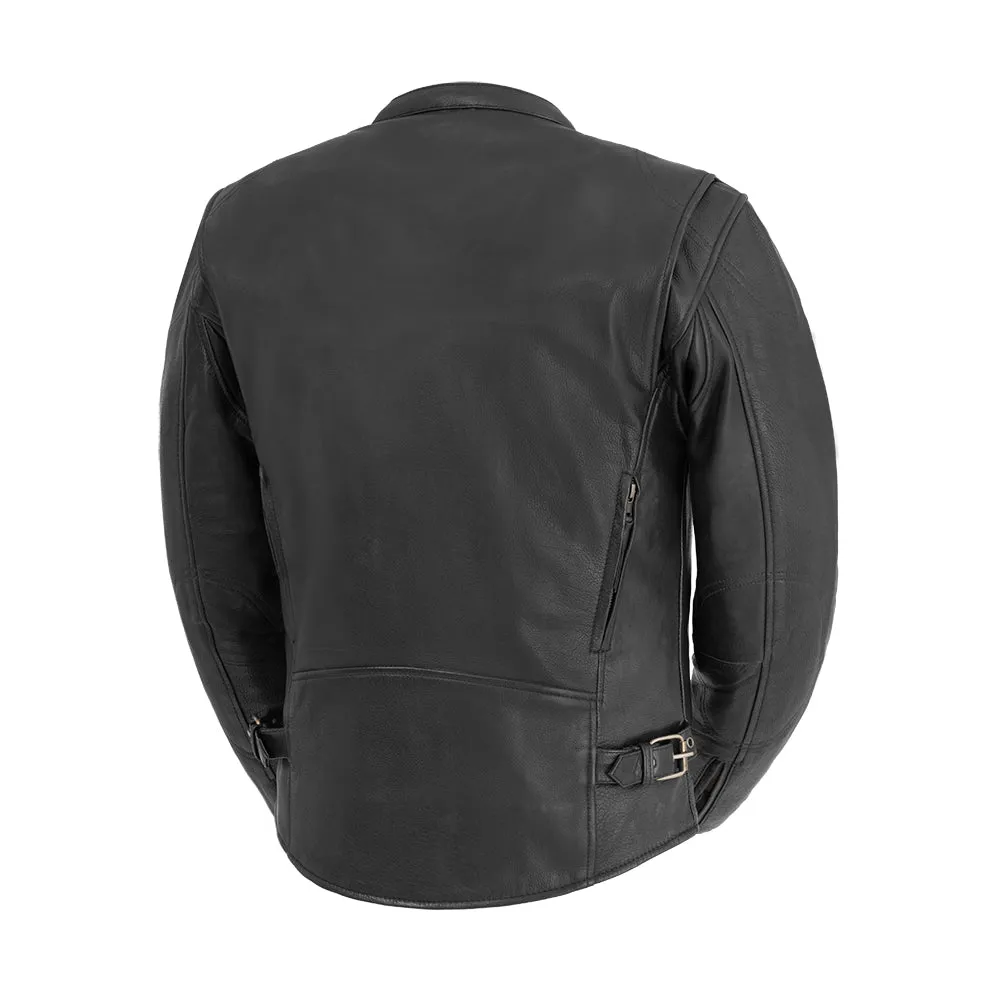 Indy Men's Motorcycle Leather Jacket - Black