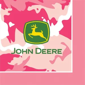 John Deere Pink Camouflage 3-ply Lunch Napkins