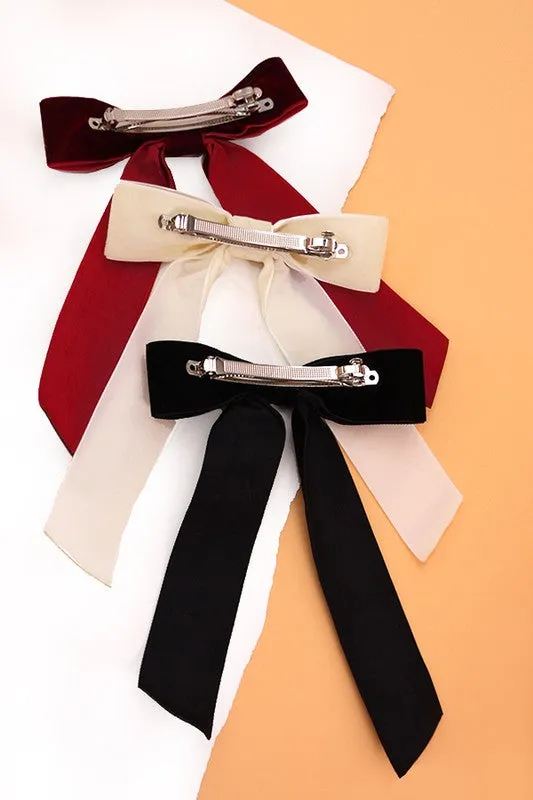 Kelsey Velvet Bow Barrette