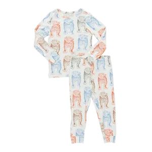 Kids Bamboo Pj Set in Multi Tiger