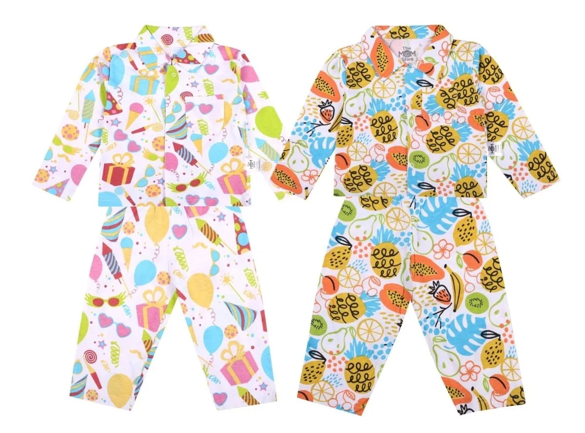 Kids Pajama Set Combo of 2 - Pajama Party & Sweet Tropical