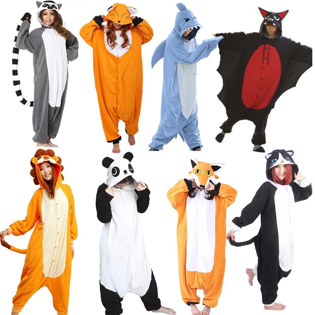 Men Women Kigurumi Onesie Pajamas Unisex Animal Cosplay Costume For Halloween Party