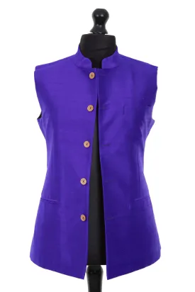 Mens Nehru Waistcoat in Deep Violet