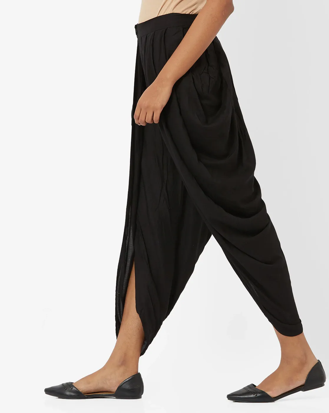 Mid-Rise Cropped Dhoti Pants