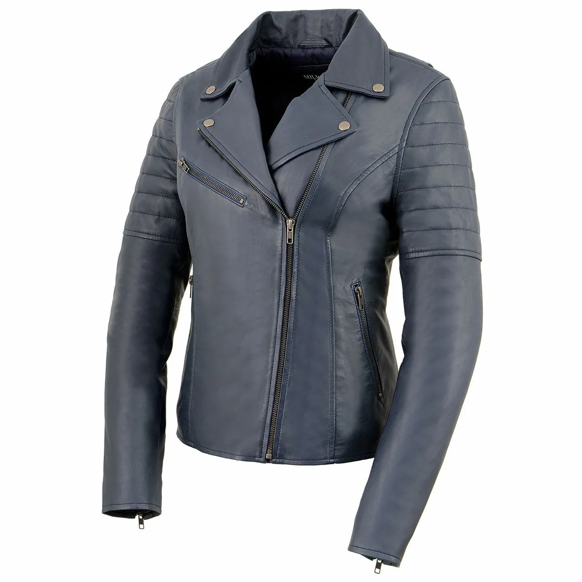 Milwaukee Leather Women's Duchess Blue Motorcycle Style Fashion Casual