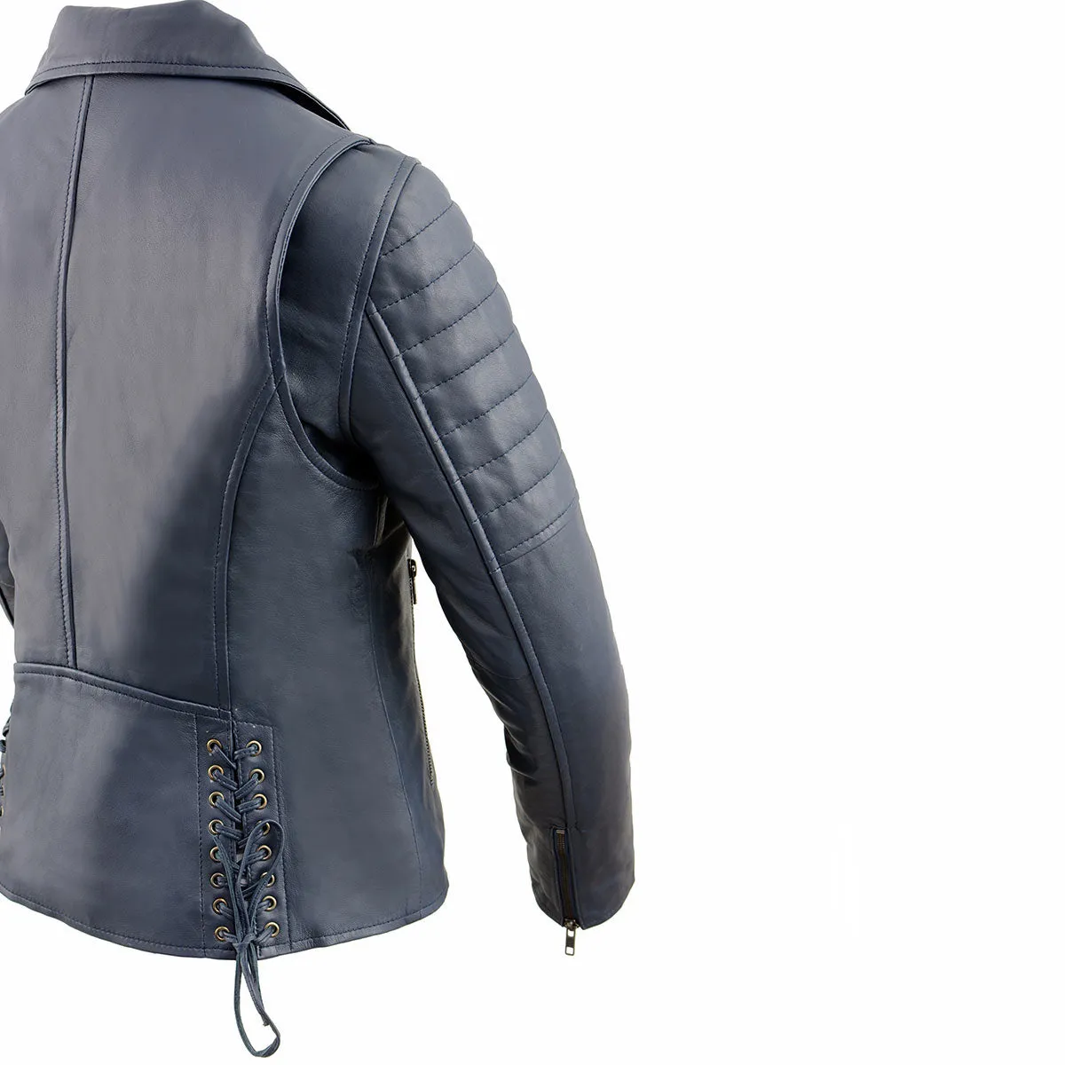 Milwaukee Leather Women's Duchess Blue Motorcycle Style Fashion Casual