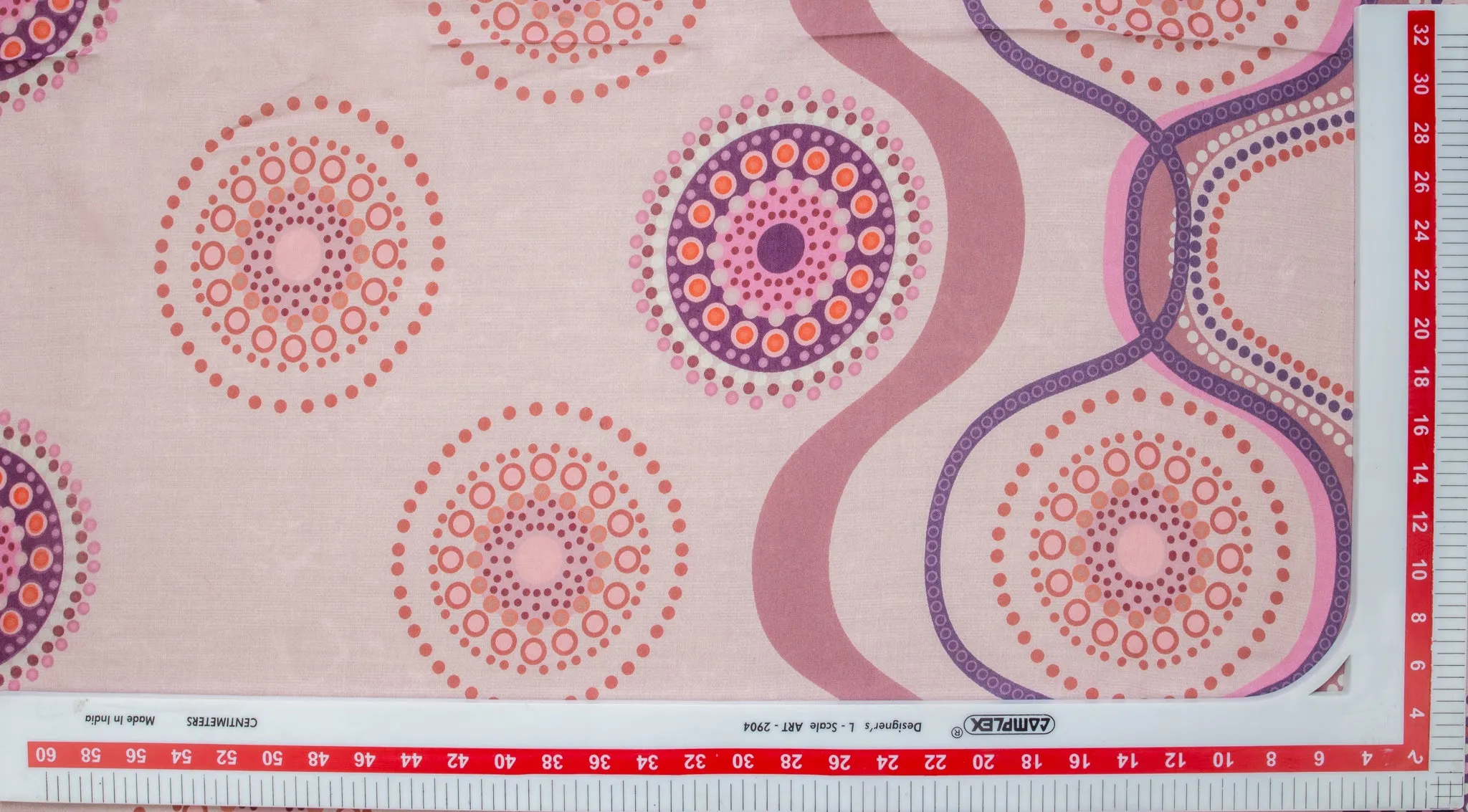 Pink Digital Print Russian Silk Fabric