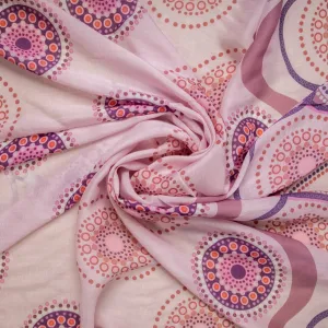 Pink Digital Print Russian Silk Fabric