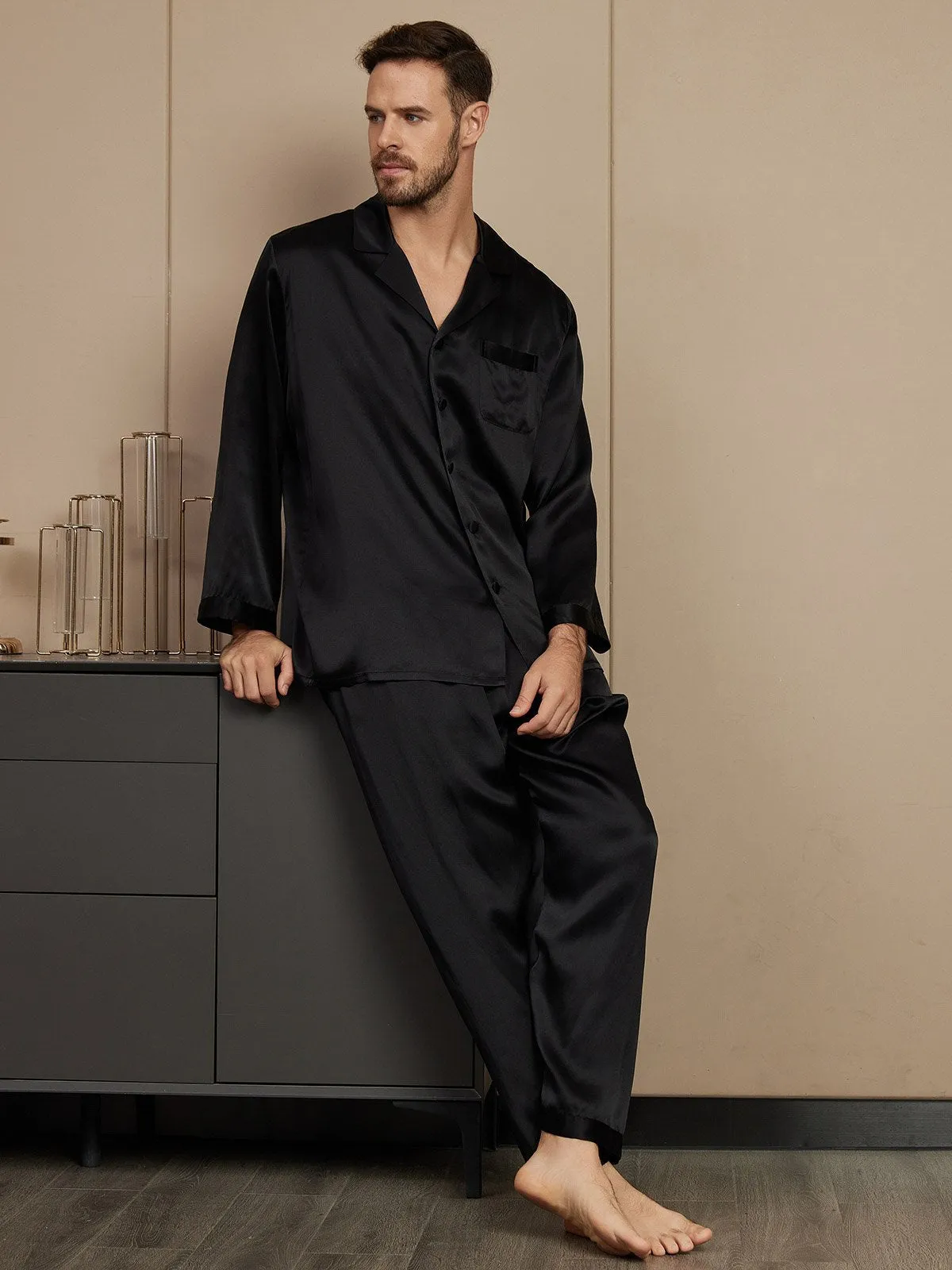 Pure Silk Long Sleeve Men's Pyjamas