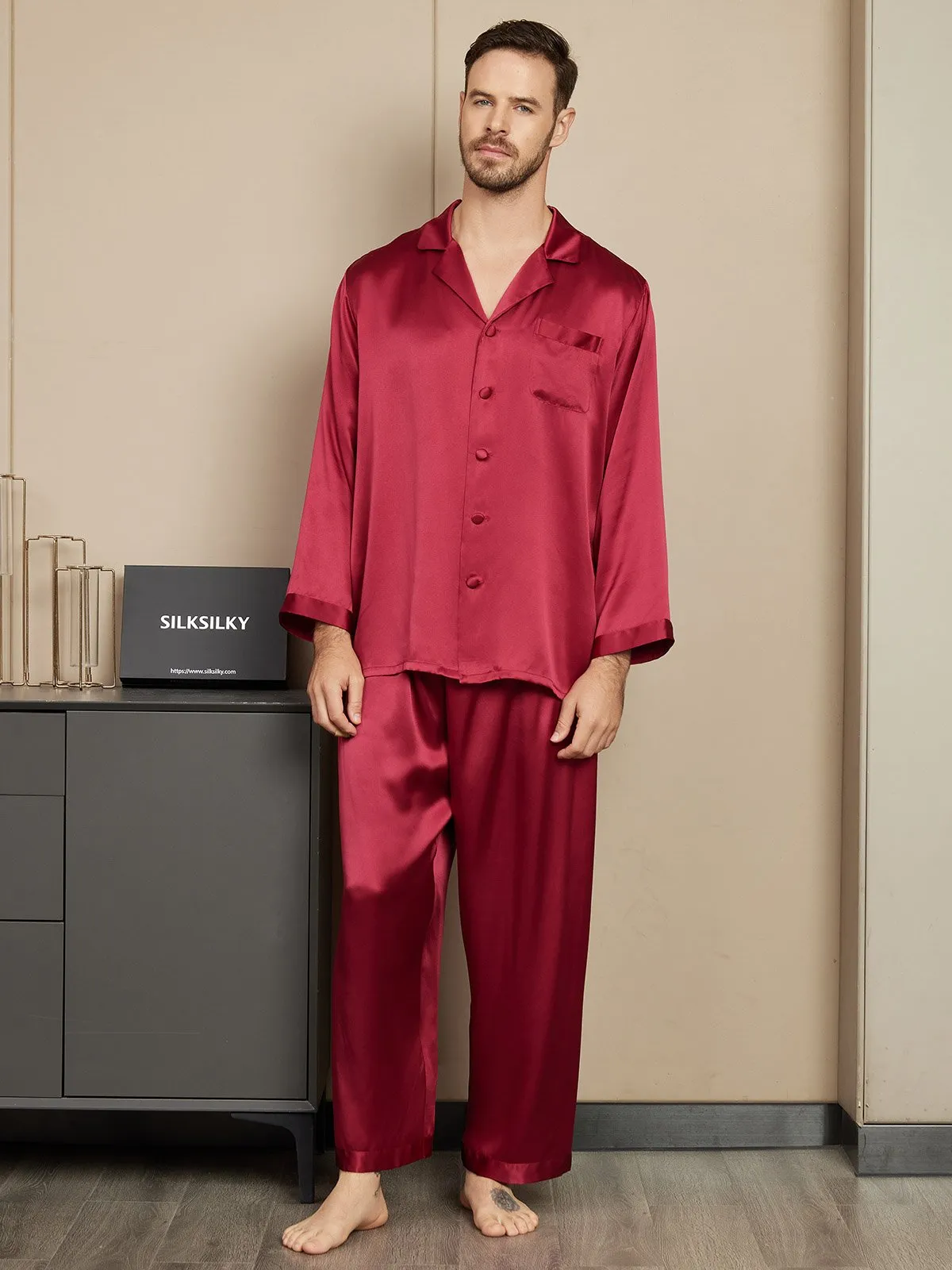 Pure Silk Long Sleeve Men's Pyjamas