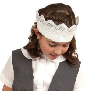 "Maid Costume" White Lace Headband and Youth Off White Full Lace Apron