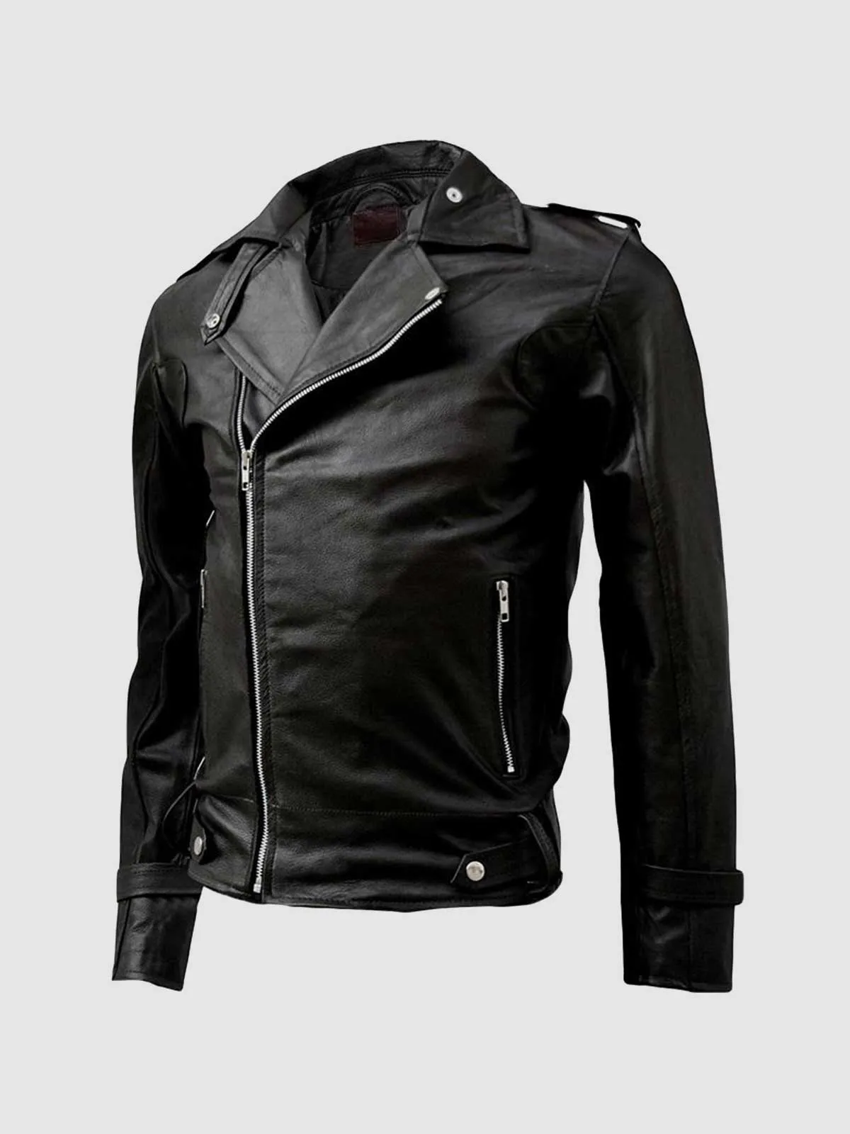 Size X-Large Black Moto Leather Jacket for Men