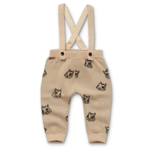 Sproet & Sprout Baby Pants Intarsia Squirrel Print | Nougat