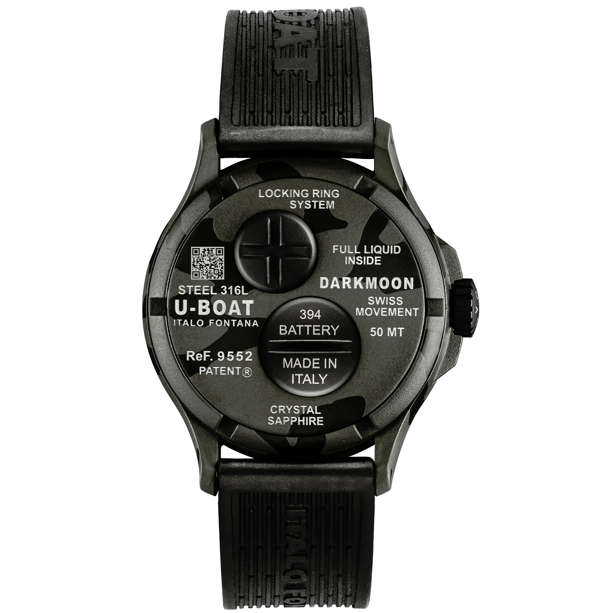 U-Boat Men's Watch Darkmoon 40mm Camouflage Black Grey 9552