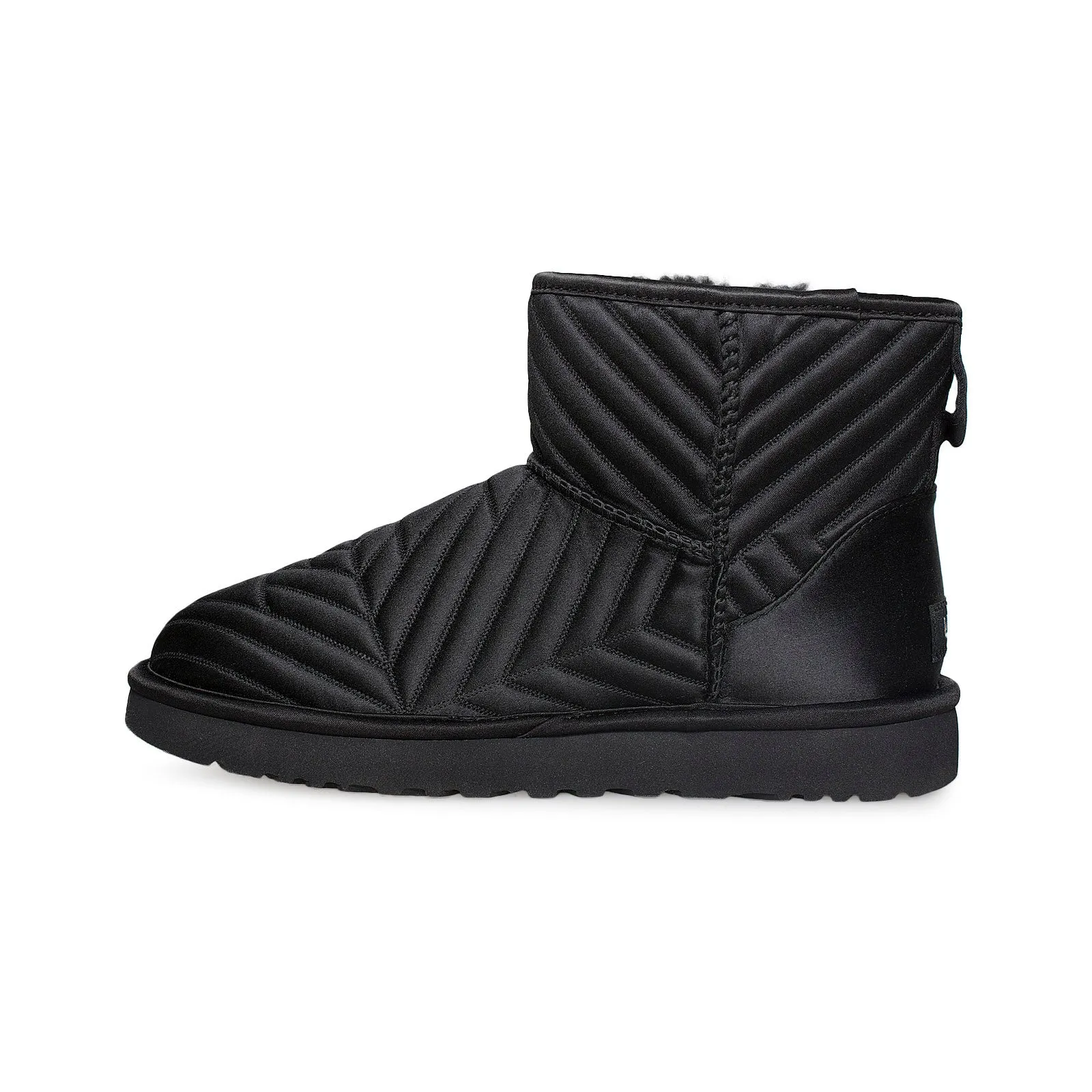 UGG Classic Mini Quilted Satin Black Boots - Women's