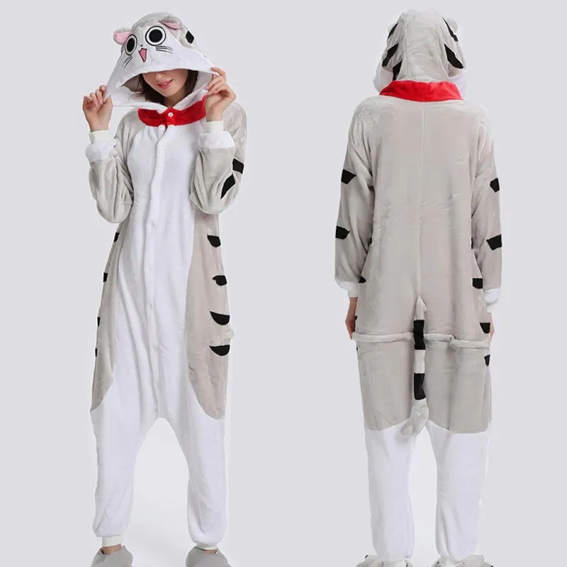 Winter Women Pajamas Kigurumi Unicorn Black Cat  Animal Star Onesies Adult Couple Costume Cosplay Flannel Plus Size Sleepwear