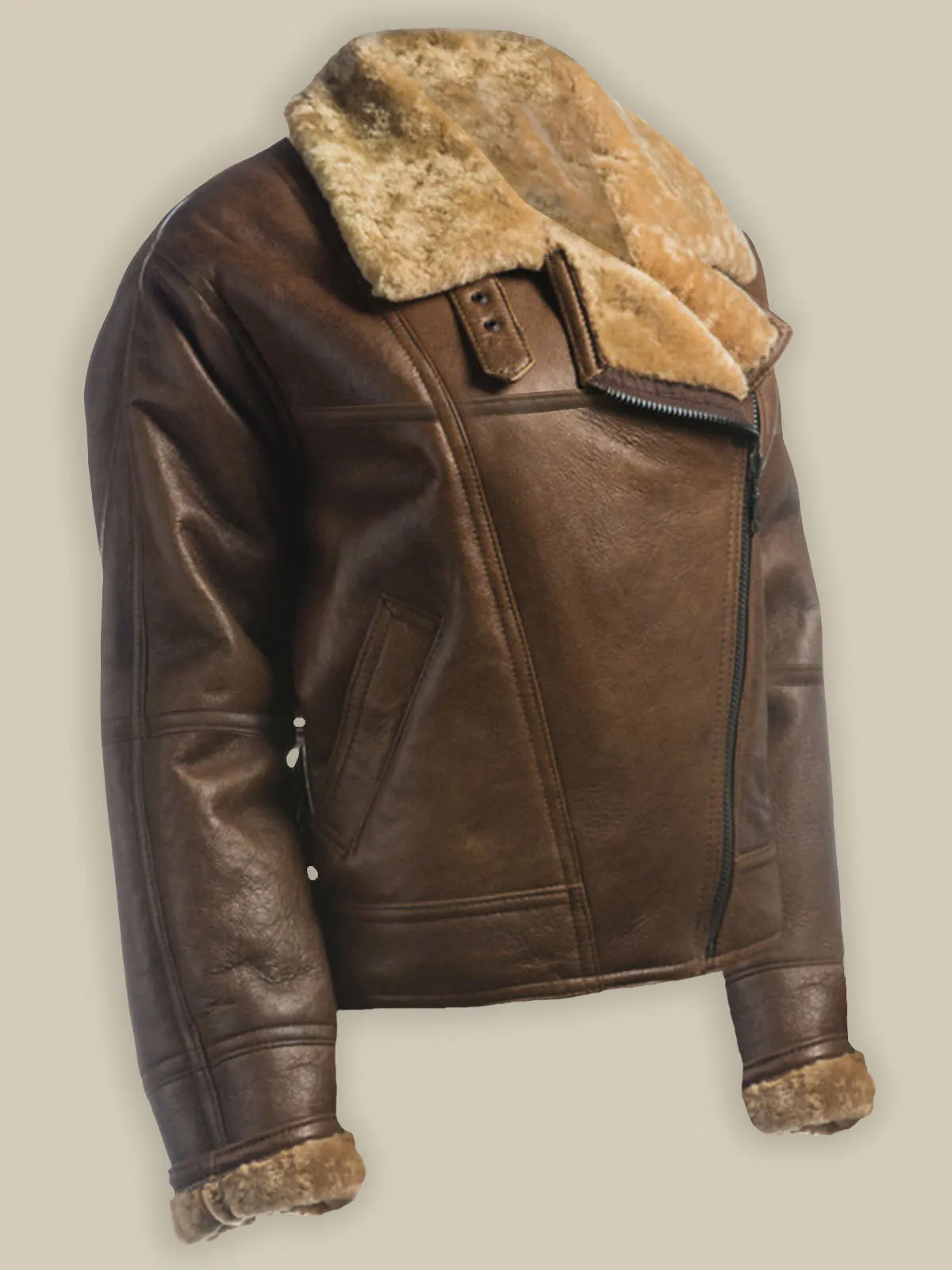 Women's Brown Shearling Leather Jacket